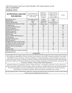 NUTRITIONAL ANALYSIS PER SERVING