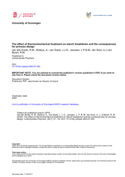 The effect of thermomechanical treatment on starch breakdown and