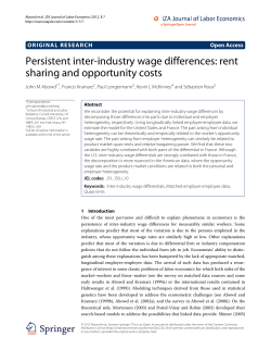 Persistent inter‐industry wage differences: rent sharing and