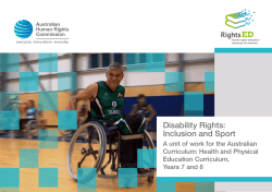 Disability Rights: Inclusion and Sport