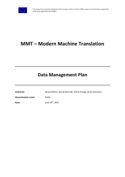 MMT – Modern Machine Translation