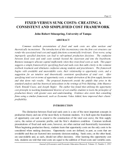 fixed versus sunk costs: creating a consistent