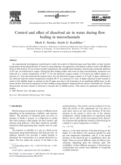 Control and effect of dissolved air in water during flow boiling in