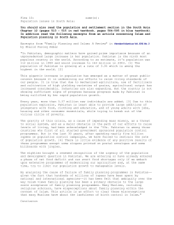 Population issues in South Asia