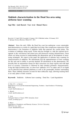 Sinkhole characterization in the Dead Sea area using airborne laser