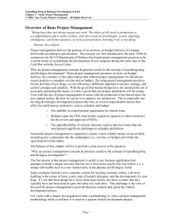 Overview of Basic Project Management