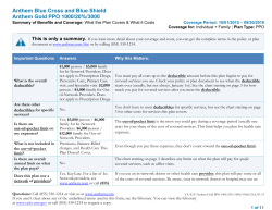 Anthem Blue Cross and Blue Shield Anthem Gold PPO 1000/20