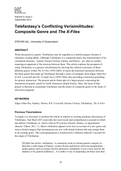Telefantasy`s Conflicting Verisimilitudes: Composite Genre and The