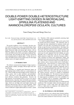 spirulina platensis and nannochloropsis oculata, cultures