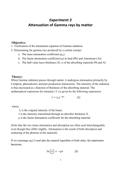 Experiment 3 Attenuation of Gamma rays by matter Objective