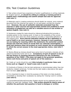 ESL Test Creation Guidelines
