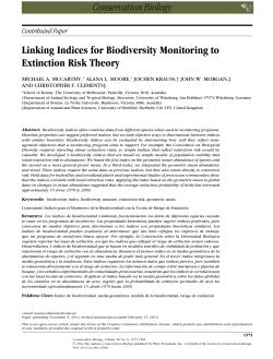 Linking Indices for Biodiversity Monitoring to Extinction Risk Theory