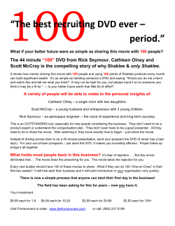 The 44 minute &ldquo;100&rdquo; DVD from Rick Seymour