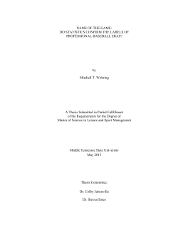 by Mitchell T. Woltring A Thesis Submitted in