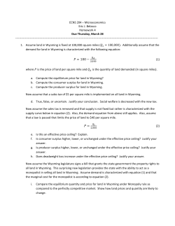 ECNS 204 &ndash; Microeconomics Eric J. Belasco Homework 4 Due
