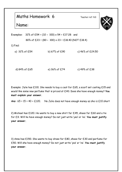 Maths Homework 6 Teacher ref: N3 Name: