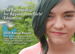 The Partnership for Appalachian Girls` Education