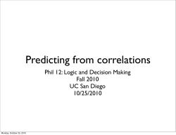 Predicting from correlations
