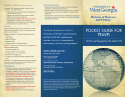 pocket guide for travel - University of West Georgia
