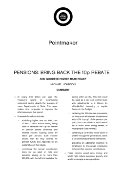 Pensions - Centre for Policy Studies