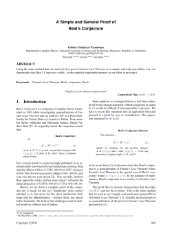 A Simple and General Proof of Beal`s Conjecture 1. Introduction