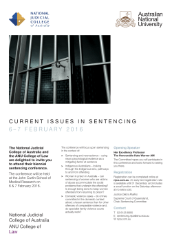 CURRENT ISSUES IN SENTENCING 6&ndash;7 FEBRUARY 2016