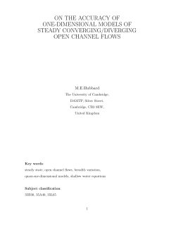 on the accuracy of one-dimensional models of steady converging