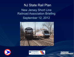 NJ State Rail Plan - New Jersey Short Line Railroad Association