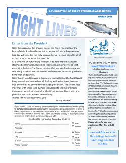 Letter from the President - PA Steelhead Association