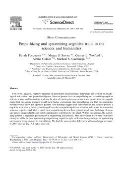 Empathizing and systemizing cognitive traits in the sciences and