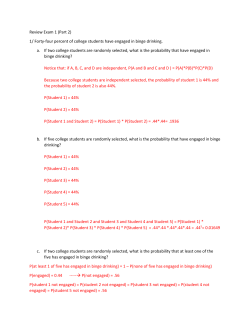 Review Exam 1 (Part 2) 1/ Forty-four percent of college students