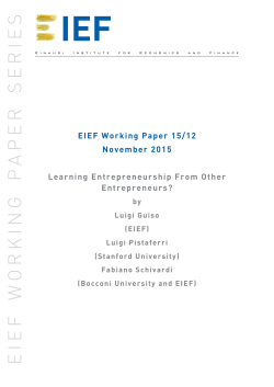 Learning Entrepreneurship From Other Entrepreneurs?