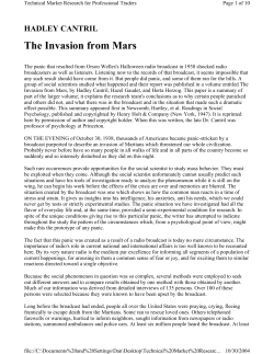 The Invasion from Mars