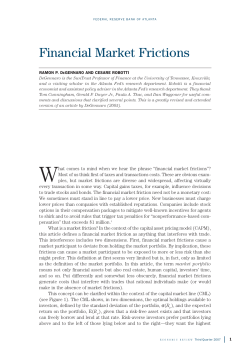 Financial Market Frictions
