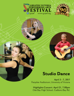 Studio Dance program - Greater Victoria Performing Arts Festival