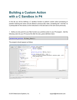 Building a Custom Action with a C Sandbox in P4 - Open-NFP