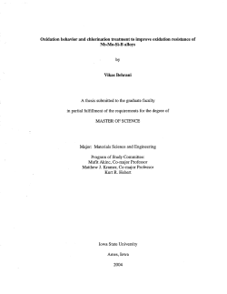 Nb-Mo-Si-B alloys MASTER OF SCIENCE