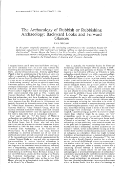 The Archaeology of Rubbish or Rubbishing Archaeology: Backward
