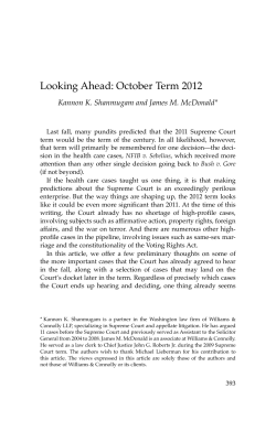 Looking Ahead: October Term 2012