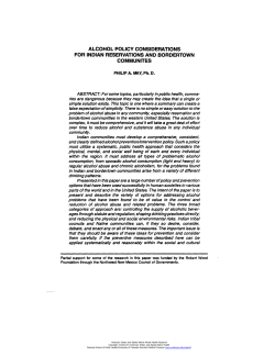 Alcohol Policy Considerations for Indian Reservations and
