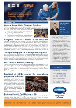 General Assembly in Charleroi, Belgium Congress Toruń 2017