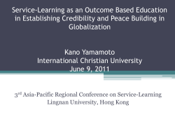 Service-Learning as an Outcome Based Education in Establishing