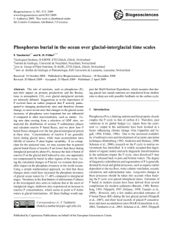 Phosphorus burial in the ocean over glacial