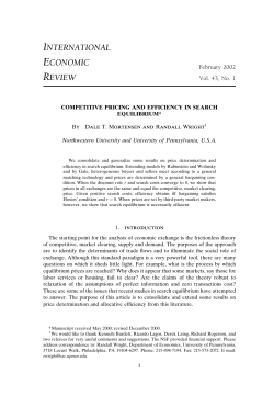 COMPETITIVE PRICING AND EFFICIENCY IN SEARCH