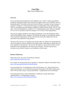 Food Miles Buy Local, Pollute Less - Agricultural Sustainability Institute