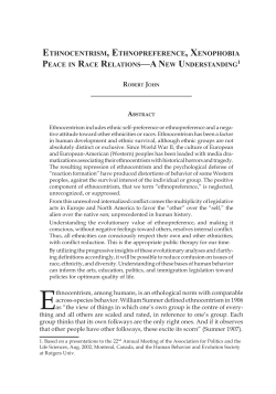 ethnocentrism, ethnopreference, xenophobia