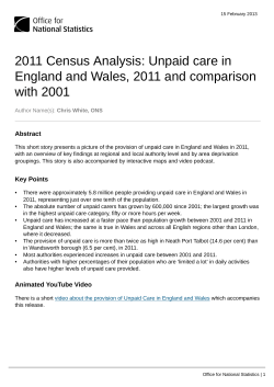 2011 Census Analysis: Unpaid care in England and Wales, 2011