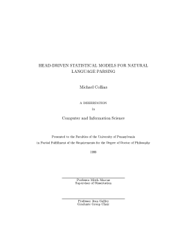 HEAD-DRIVEN STATISTICAL MODELS FOR NATURAL