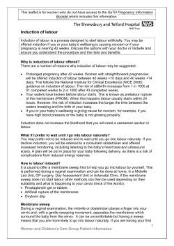 Induction of labour - Shrewsbury and Telford Hospital NHS Trust