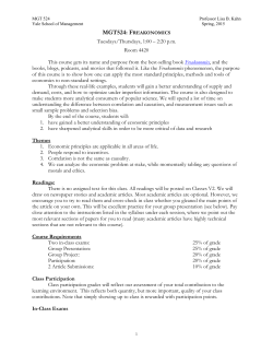 Syllabus, Spring 2015